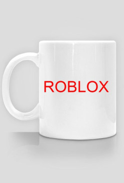 Kubek z tytułem gry ROBLOX.