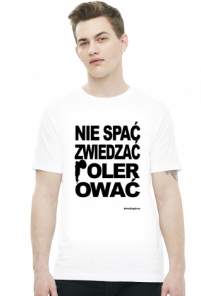 Koszulka biała - Nie spać zwiedzać polerować - Koszulka Detailera - Detailing