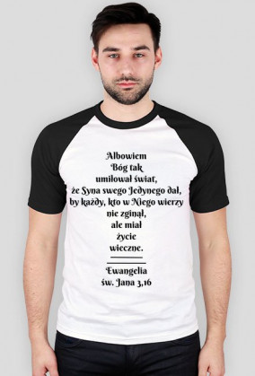 Albowiem Bóg... koszulka męska krzyż - sklep alfa i omega