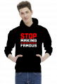 Stop making stupid people famous (bluza męska z kapturem) jasna grafika