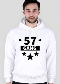 Bluza z kapturem biała ''57Gang''