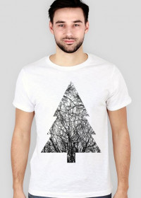 SLIM T-Shirt biały męski Pine Branches Petrichor