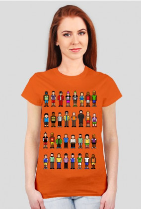 Pixel art – ludzie z pikseli, avatary (damski t-shirt, różne kolory)
