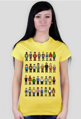 Pixel art – ludzie z pikseli, avatary (damski t-shirt, różne kolory)