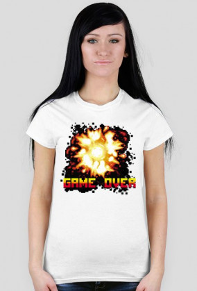 Pixel art –  game over i wybuch, t-shirt damski (różne kolory)