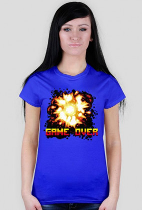 Pixel art –  game over i wybuch, t-shirt damski (różne kolory)