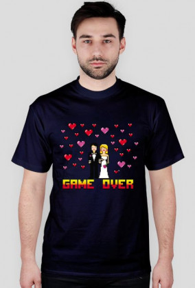 Pixel art – game over t-shirt na wieczór kawalerski (różne kolory)
