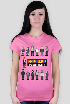 Pixel art – colorful personality – kolorowa osobowość (t-shirt damski, różne kolory)