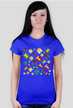 Pixel art – prezenty świąteczne t-shirt (różne kolory)