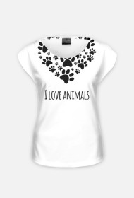 I Love Animals - Koszulka damska