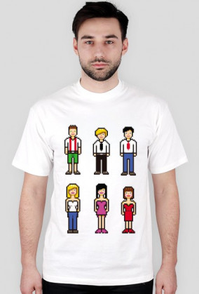 Pixel art – pikselowane ludziki t-shirt (różne kolory)