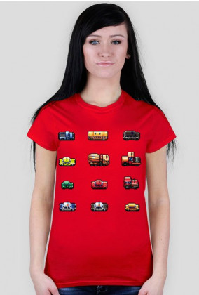 Pixel art – samochody z pikseli, koszulka (różne kolory)