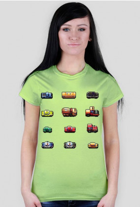 Pixel art – samochody z pikseli, koszulka (różne kolory)