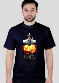 Pixel art – statek kosmiczny, t-shirt