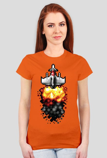 Pixel art – statek kosmiczny, t-shirt