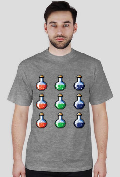 Pixel art – magiczne fiolki, t-shirt