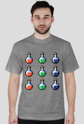 Pixel art – magiczne fiolki, t-shirt