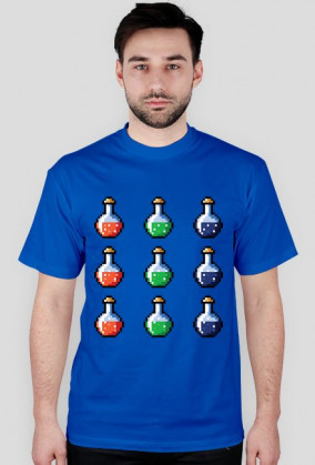 Pixel art – magiczne fiolki, t-shirt