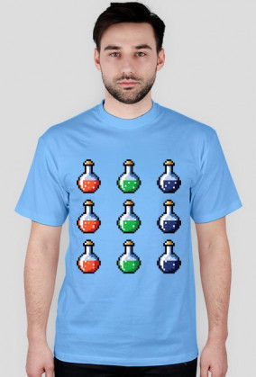 Pixel art – magiczne fiolki, t-shirt