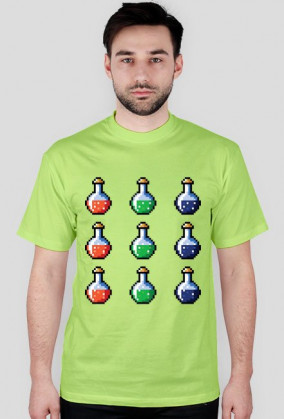Pixel art – magiczne fiolki, t-shirt