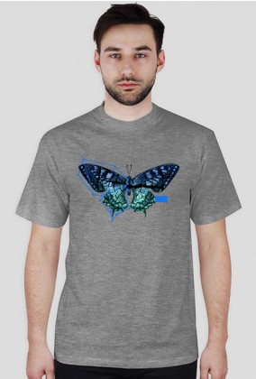 Construct T-shirt Koszulka męska Zwierzęta Motyl Blue