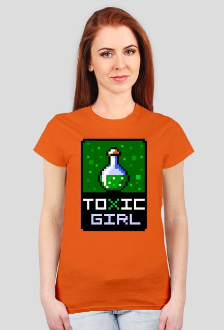 Pixel art – toxic girl – koszulka dla dziewczyny z charakterem