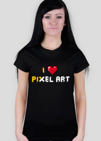 I Love pixel art – koszulka dla kobiet kochających piksele