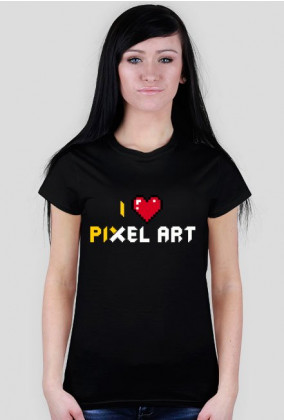 I Love pixel art – koszulka dla kobiet kochających piksele
