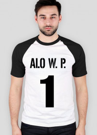 Koszulka męska dwukolorowa "Alo W.P.", czarna