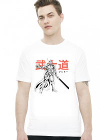 Koszulka z samurajem - Prezent dla otaku (Męska Jasna)