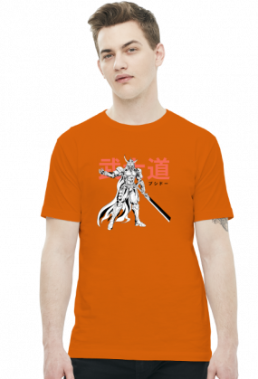 Koszulka z samurajem - Prezent dla otaku (Męska Jasna)