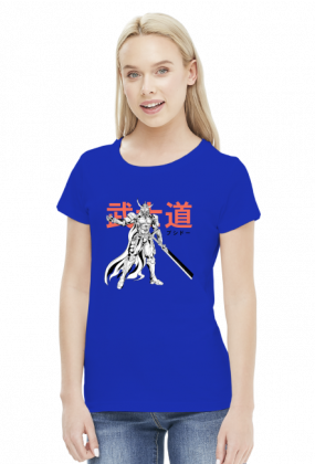 Koszulka z samurajem - Prezent dla otaku (Damska Jasna)
