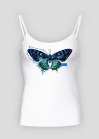 Construct Koszulka Bluzka damska Zwierzęta Motyl Blue