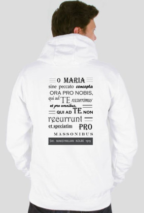 Biała bluza z kapturem Latin