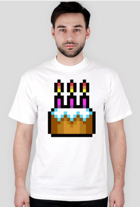 Pixel art – tort urodzinowy, happy birthday