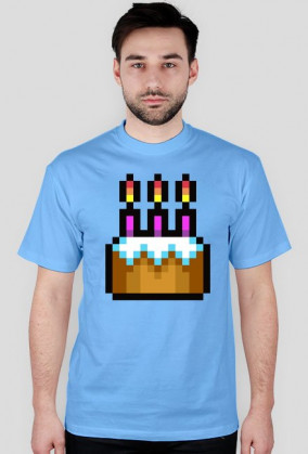 Pixel art – tort urodzinowy, happy birthday