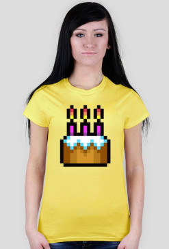 Pixel art – tort urodzinowy, happy birthday