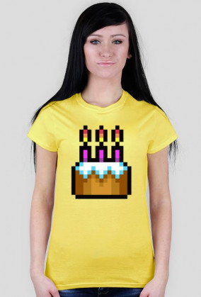 Pixel art – tort urodzinowy, happy birthday
