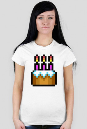Pixel art – tort urodzinowy, happy birthday