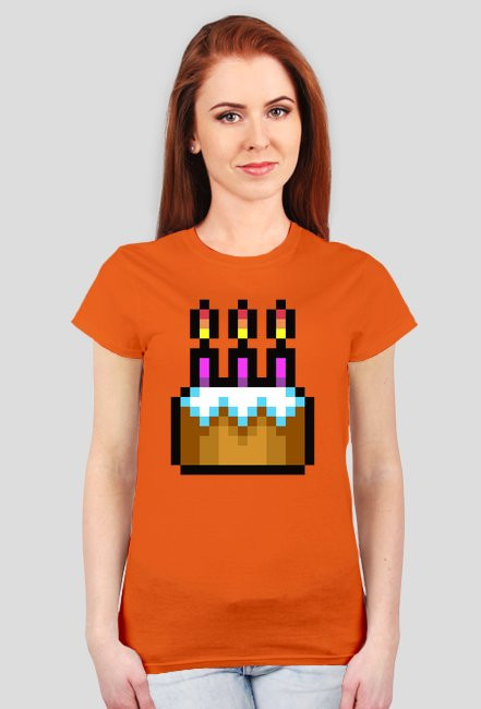 Pixel art – tort urodzinowy, happy birthday
