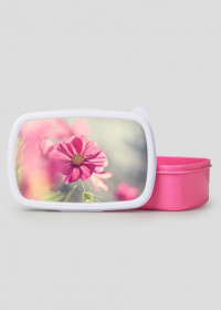 Lunchbox Kwiat różowo-szary