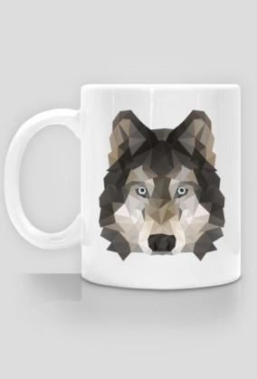 Geometric wolf head cup