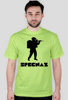 Koszulka zielona z nadrukiem żołnierza SPECNAZ