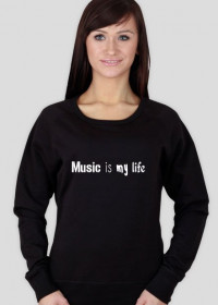 Bluza damska "Music is my life", czarna
