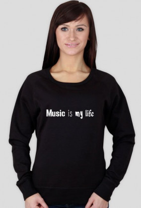 Bluza damska "Music is my life", czarna