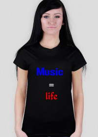 Koszulka damska "Music...", czarna