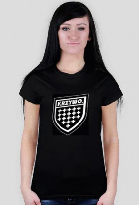 Krzywo Herb jak Prosto T-Shirt Black Women