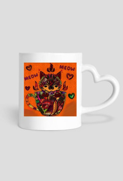 Mandala cat kot kubek