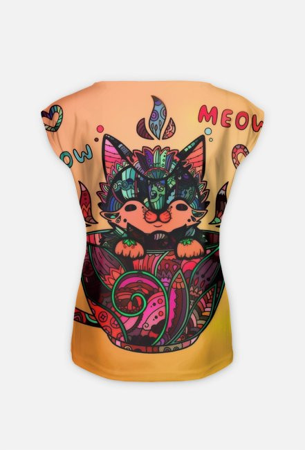 Mandala cat kot koszulka damska