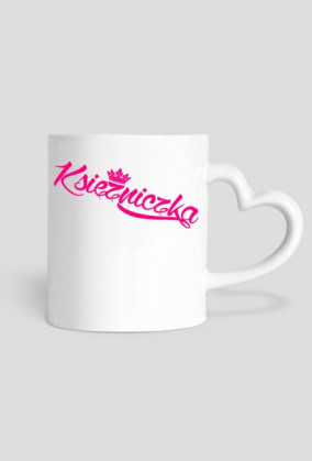 Księżniczka (kubek uszko serduszko) różowa grafika